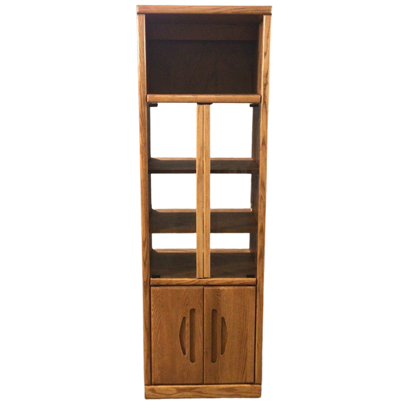 Oak Glass Door Cabinet