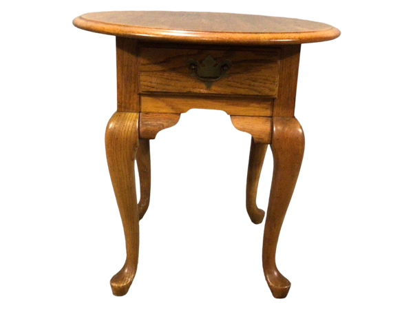 Oval Oak End Table