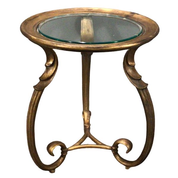 Gold Glass Top Side Table