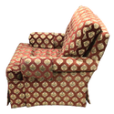 Red Patterned Chair With Ottoman