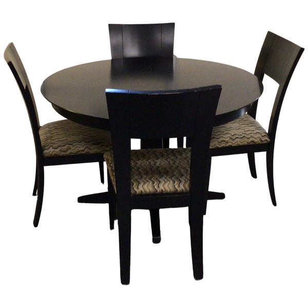 Black Round Dining Table Set
