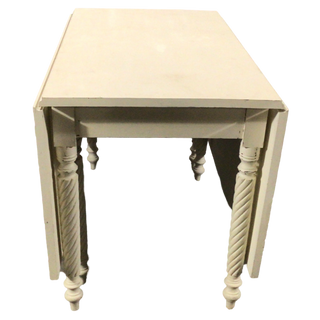 White Drop Leaf Table With Six Chairs