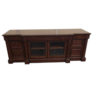 Six Drawer Credenza With Two Glass Doors