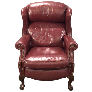 Maroon Leather Wingback Recliner