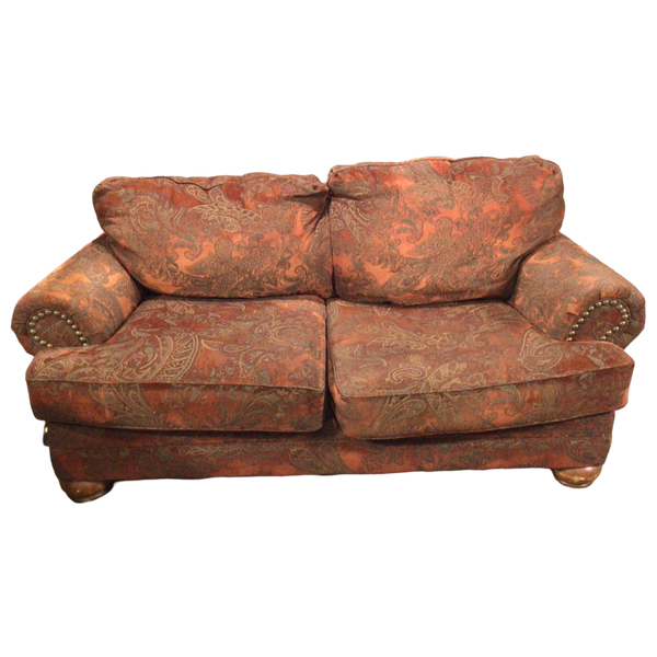 Red Paisley Pattern Loveseat