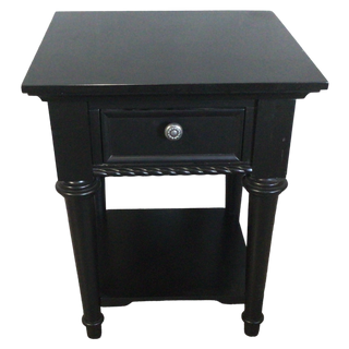 Black Single Drawer Nightstand