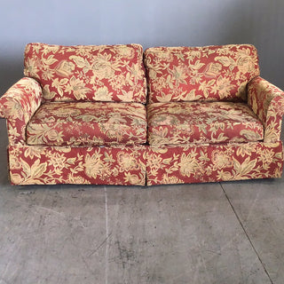 Red Floral Print Broyhill Sofa