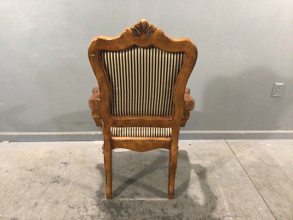 Ethan Allen Pinstripe Wooden Armchair