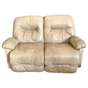 Tan Leather Reclining Loveseat