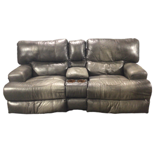 Dark Gray Leather Electric Reclining Sofa