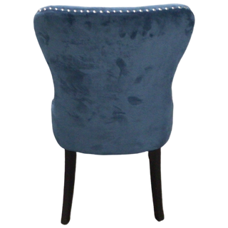 Blue Suede Accent Chair