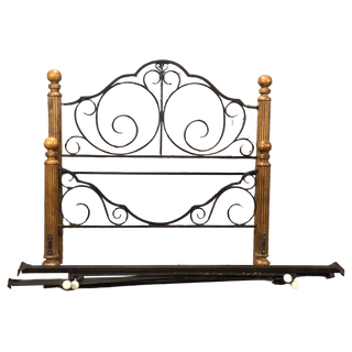 Metal and Wood Queen Size Bed Frame