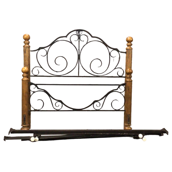 Metal and Wood Queen Size Bed Frame