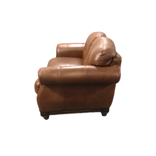 Brown Leather Loveseat