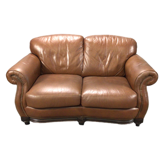 Brown Leather Loveseat