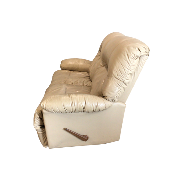 Tan Leather Reclining Loveseat