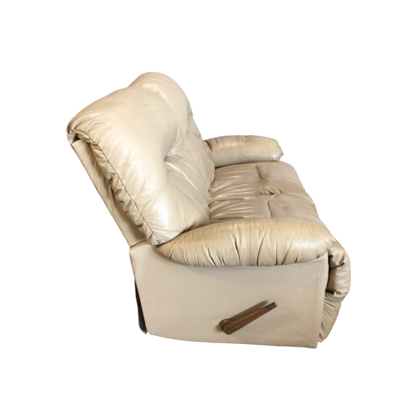 Tan Leather Reclining Loveseat